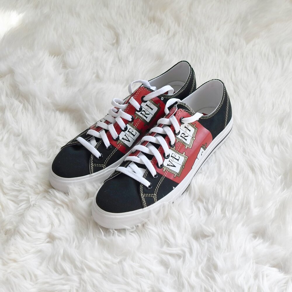 Row One Unisex Veritas (Harvard) Black Canvas Victory Sneakers Men 10 Wowen 11.5